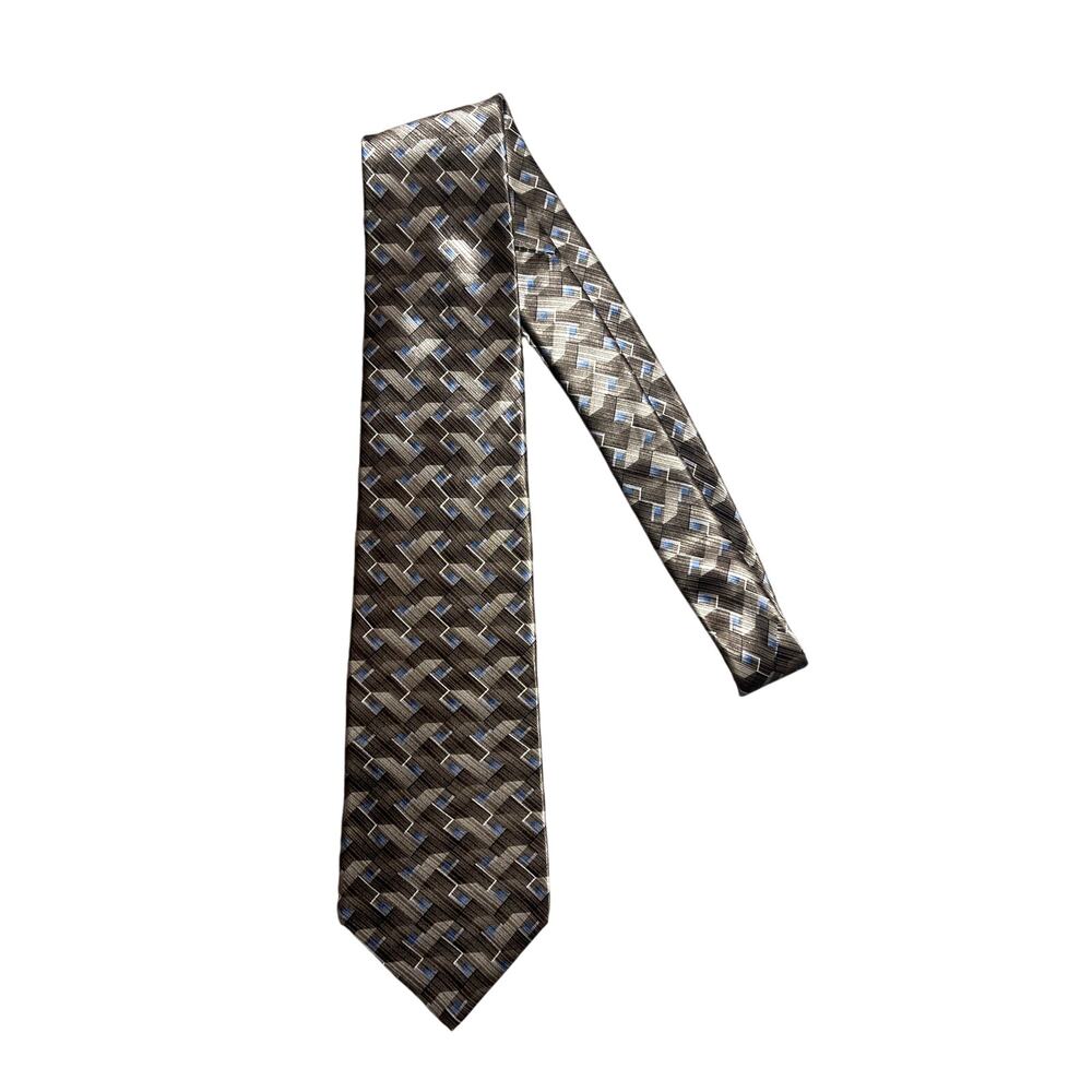 Retro pattern tie by Arrow. Brown/Beige/Blue